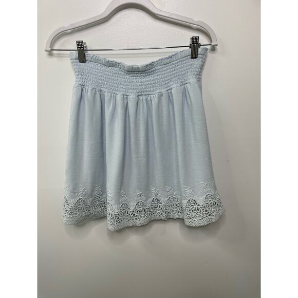 American Eagle Outfitters High-Waisted Lace Mini Skirt Light Blue Women's Size M - Picture 7 of 11